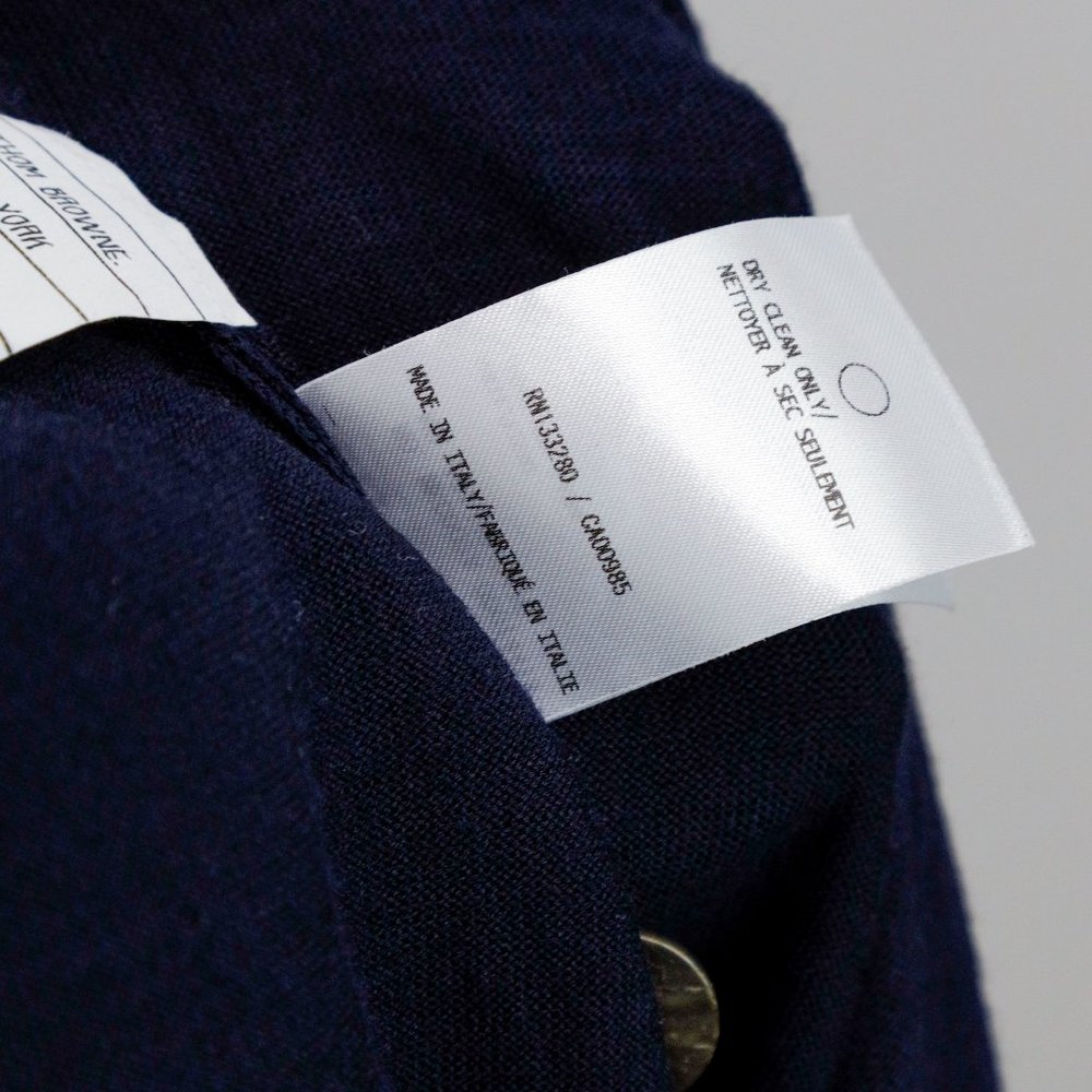 !!SOLD!! Thom Browne Navy Cardigan With Striped Sleeve - Picture 7 of 8